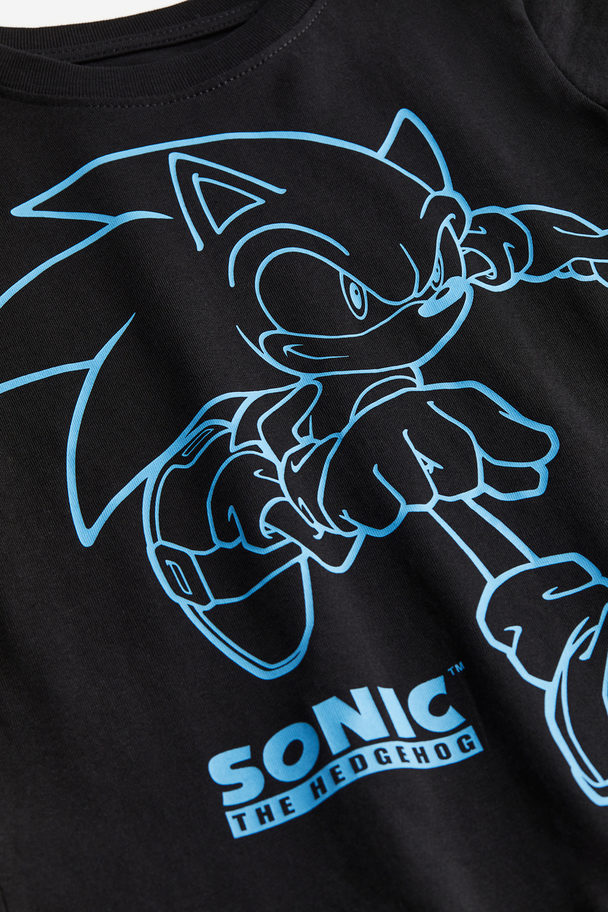 H&M 3-pack Printed T-shirts Blue/sonic The Hedgehog
