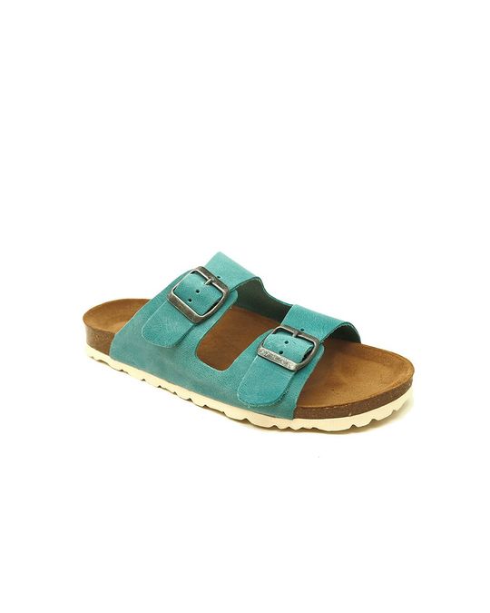 OE Shoes Bio Jakelin Sandal In Turquoise Leather