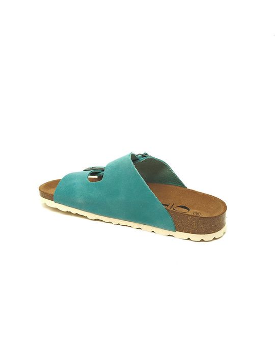 OE Shoes Bio Jakelin Sandal In Turquoise Leather