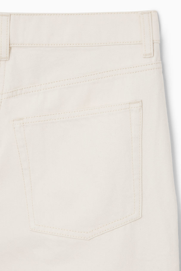 COS Pleated Barrel-leg Denim Trousers Cream