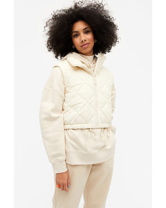 Cropped Puffer Vest White