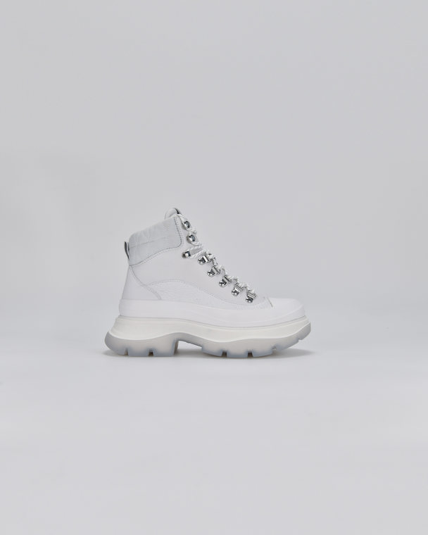 Karl Lagerfeld Luna Hiker Lace Boot White