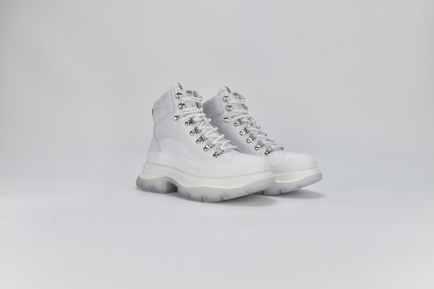Karl Lagerfeld Luna Hiker Lace Boot White