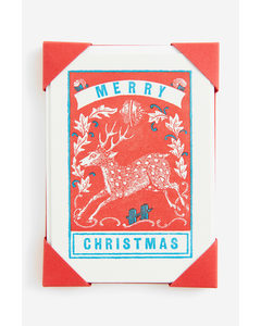 5er-Pack Grußkarten mit Umschlag Rot/Merry Christmas