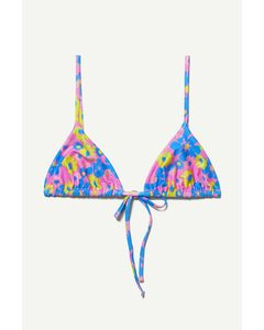 Bedrucktes Triangel-Bikinitop CALA Gemalte Blumen
