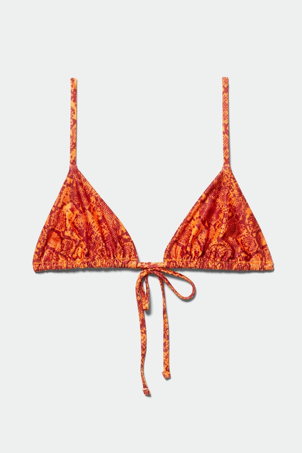 Weekday Bedrucktes Triangel-Bikinitop CALA Orange/Schlangenprint