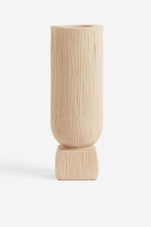 H&M HOME Tall Terracotta Vase Beige