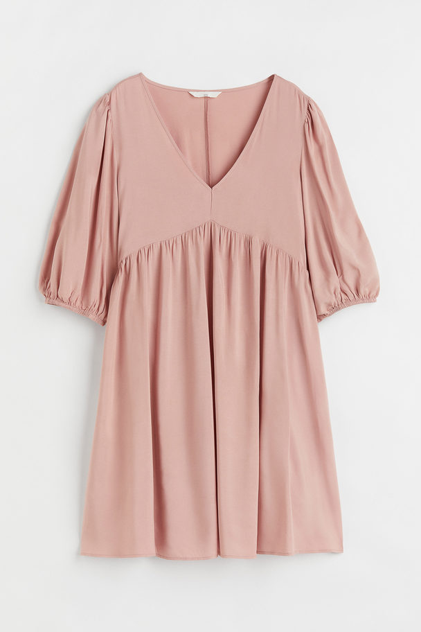 H&M Mama Balloon-sleeved Dress Old Rose