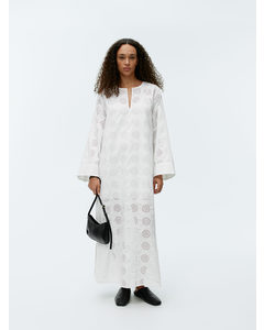 Embroidered Tunic Dress White