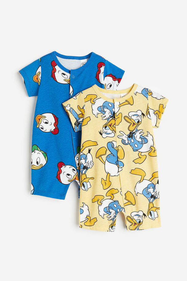 H&M Set Van 2 Pyjama‘s Met Print Geel/donald Duck