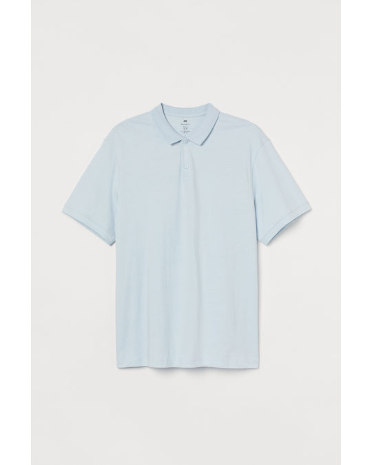 H&M Regular Fit Polo Shirt Light Blue