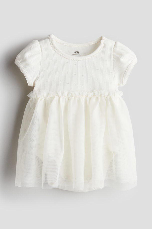 H&M Tulle Dress With A Bodysuit White