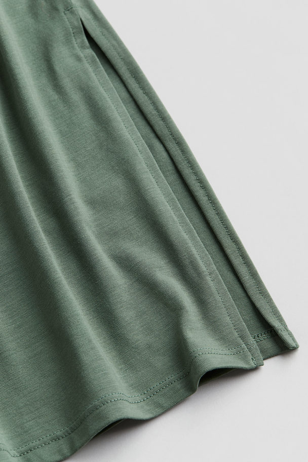 H&M Slipkleid aus Jersey Khakigrün