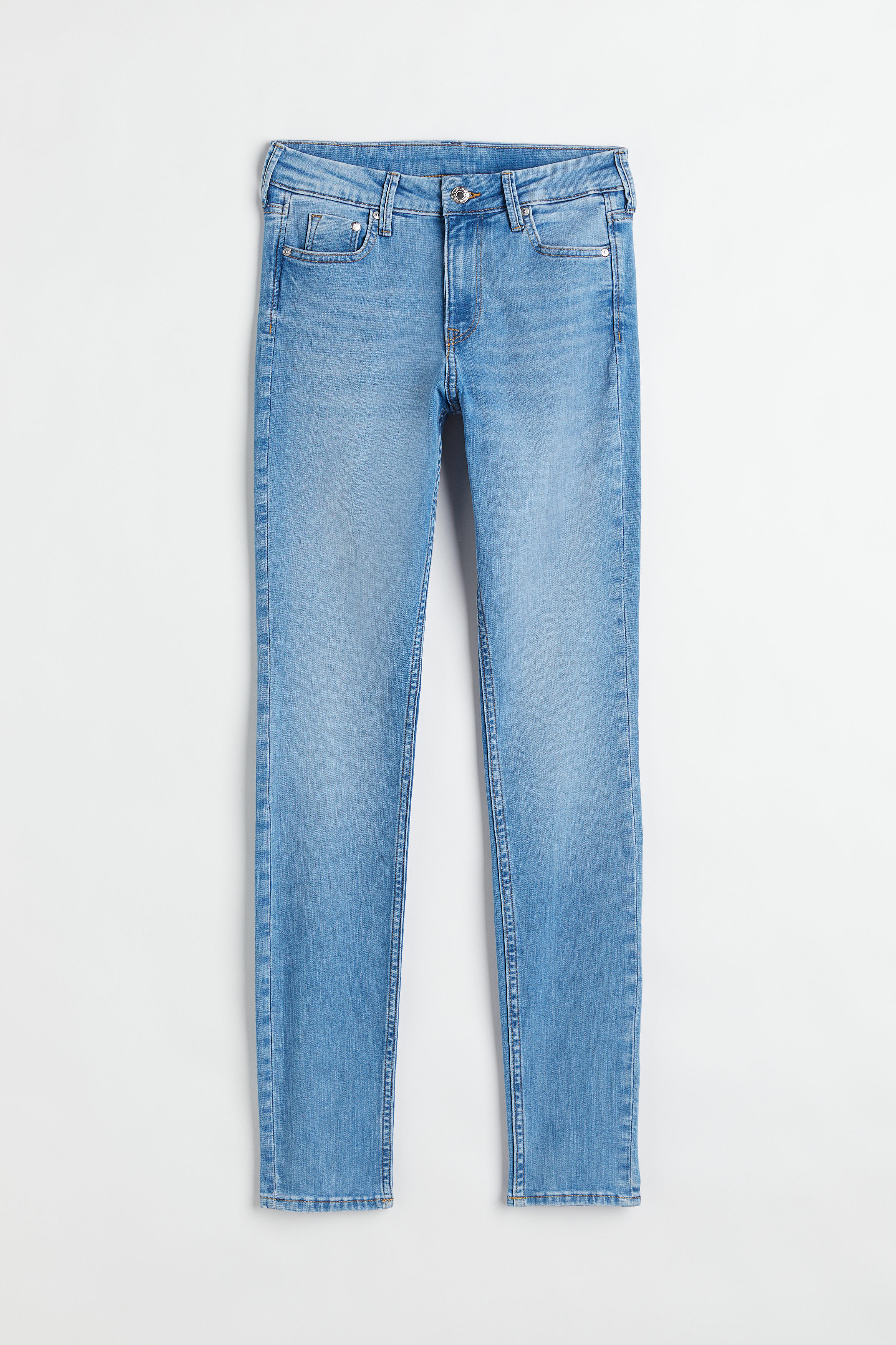 Billede af H&M Skinny Regular Jeans Denimblå, jeans. Farve: Denim blue 014 I størrelse 32