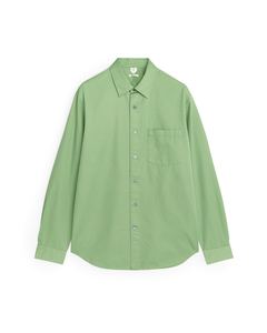 Hemd aus Baumwoll-Twill Grün