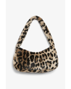 Leopard Print Faux Fur Handbag Faux Fur Leo