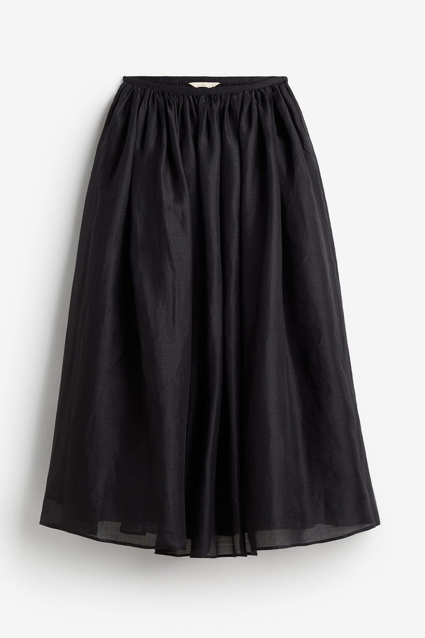 H&M Ramie Maxi Skirt Black