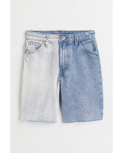 Cotton Denim Bermuda Shorts Pale/light Denim Blue
