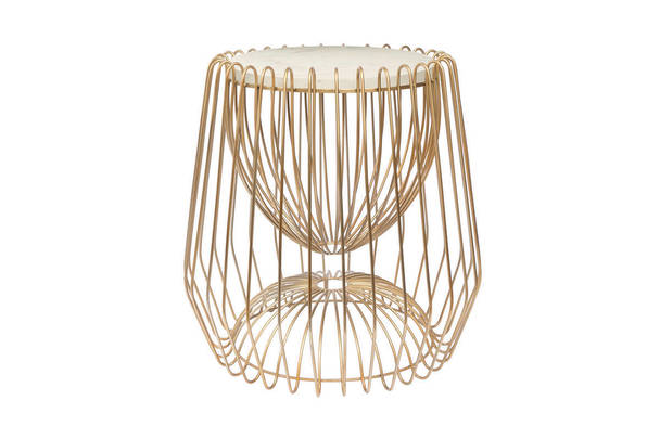 360Living SideTable Malibu 225 white / brass