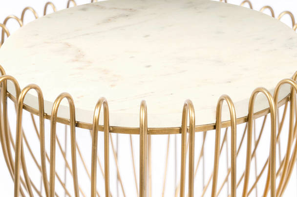 360Living SideTable Malibu 225 white / brass