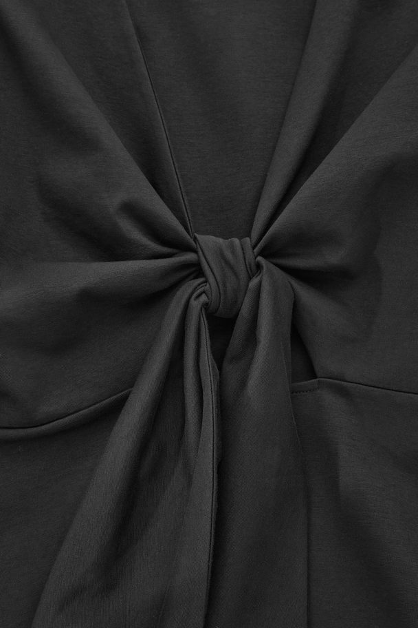 COS Tie-back Long-sleeved Top Black