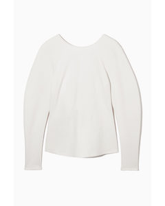 Tie-back Long-sleeved Top White