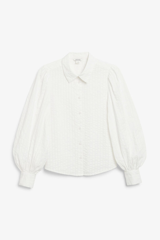 Monki Blouse Met Ballonmouwen Wit