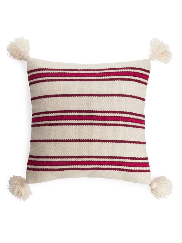 Arket Wool Blend Cushion Cover 50 X 50 Cm Beige/dark Pink