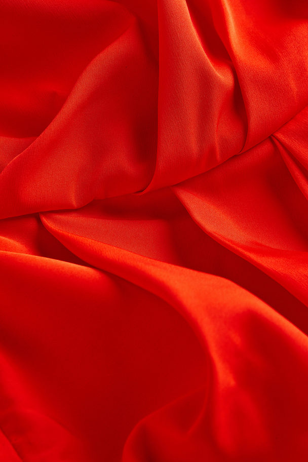 H&M Draperet One Shoulder-kjole Rød