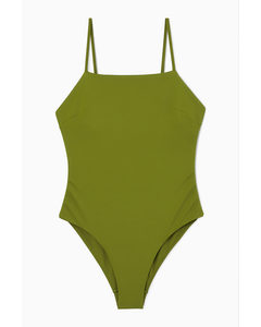 Crossover-back Swimsuit Green