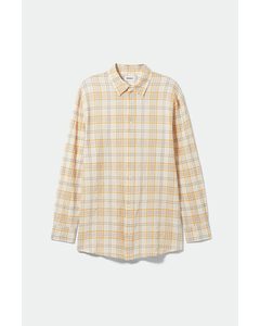 Malcon Oversized Check Shirt White Dusty Light Checked