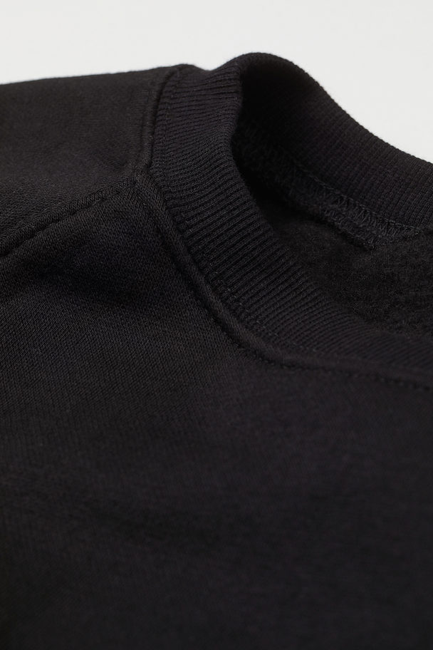 H&M Cropped Sweatshirt Black