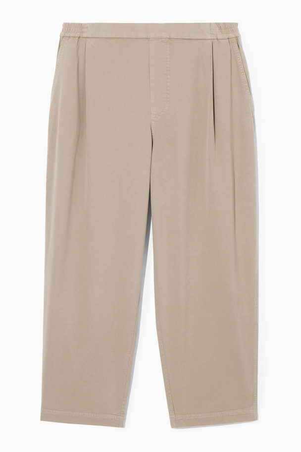 COS Elasticated Twill Trousers Stone