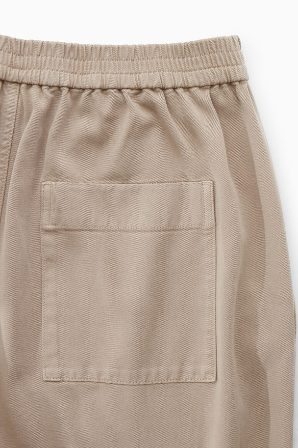 COS Elasticated Twill Trousers Stone