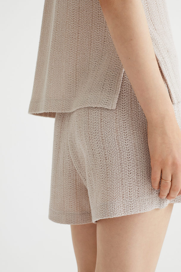 H&M Knitted Shorts Light Beige