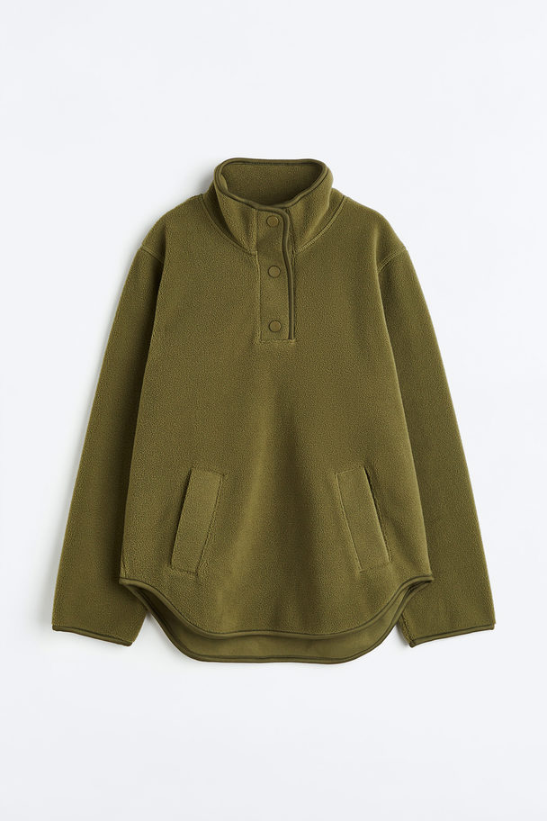 H&M Fleece Jacket Dark Khaki Green