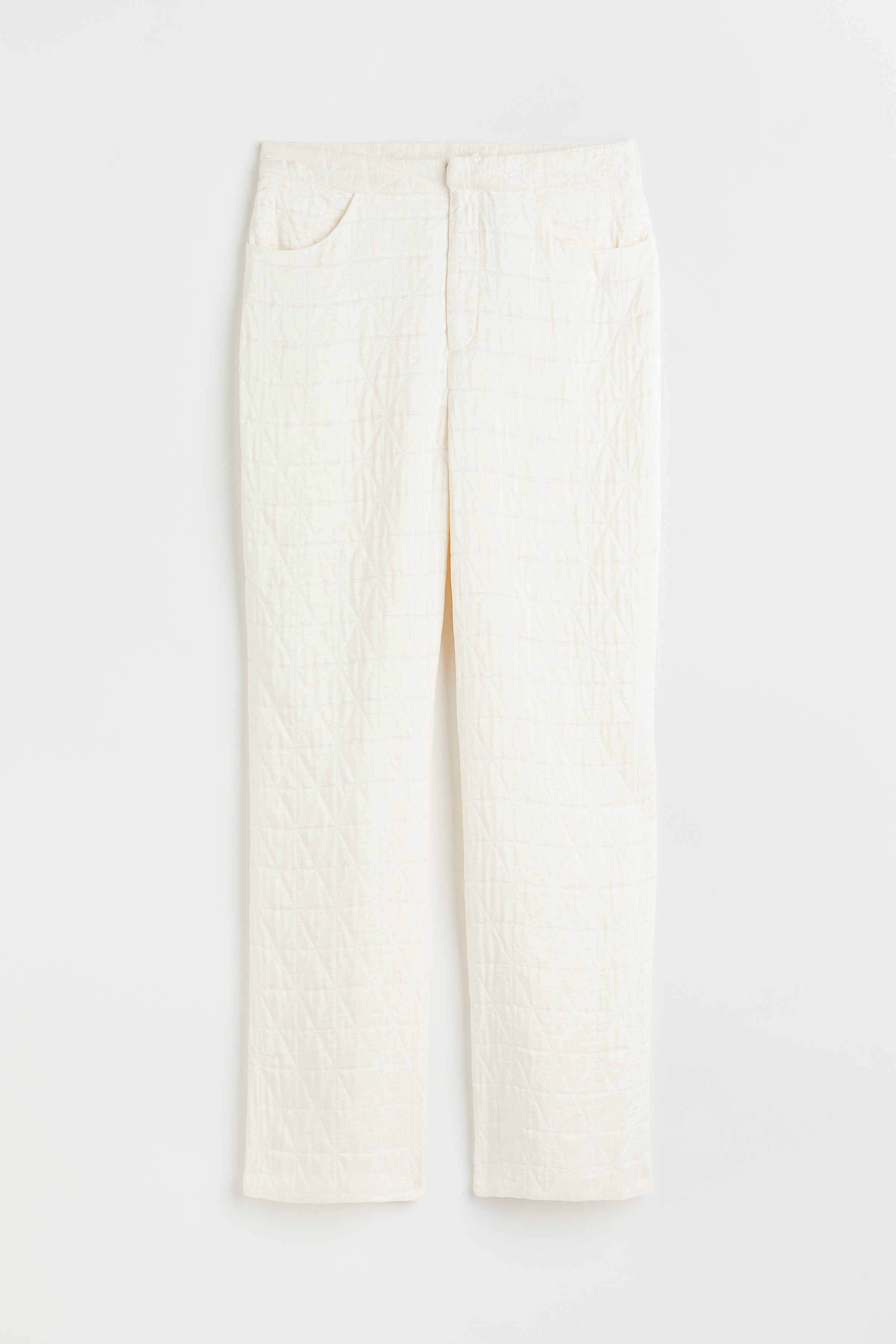 Billede af H&M Quiltede Bukser Hvid. Farve: White I størrelse 38