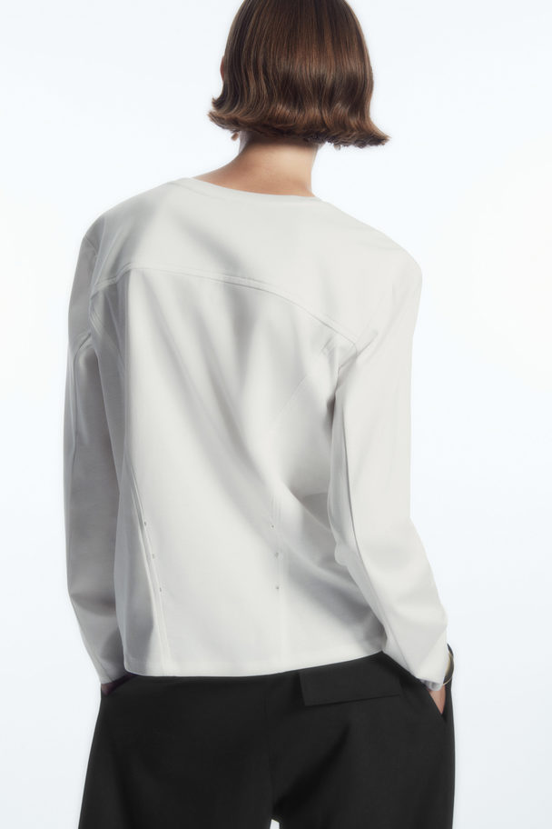 COS Waisted Long-sleeved Top White