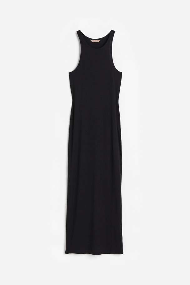 H&M Ribbed Sleeveless Dress Black