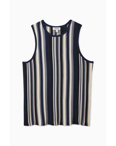Striped Knitted Vest Navy / Cream