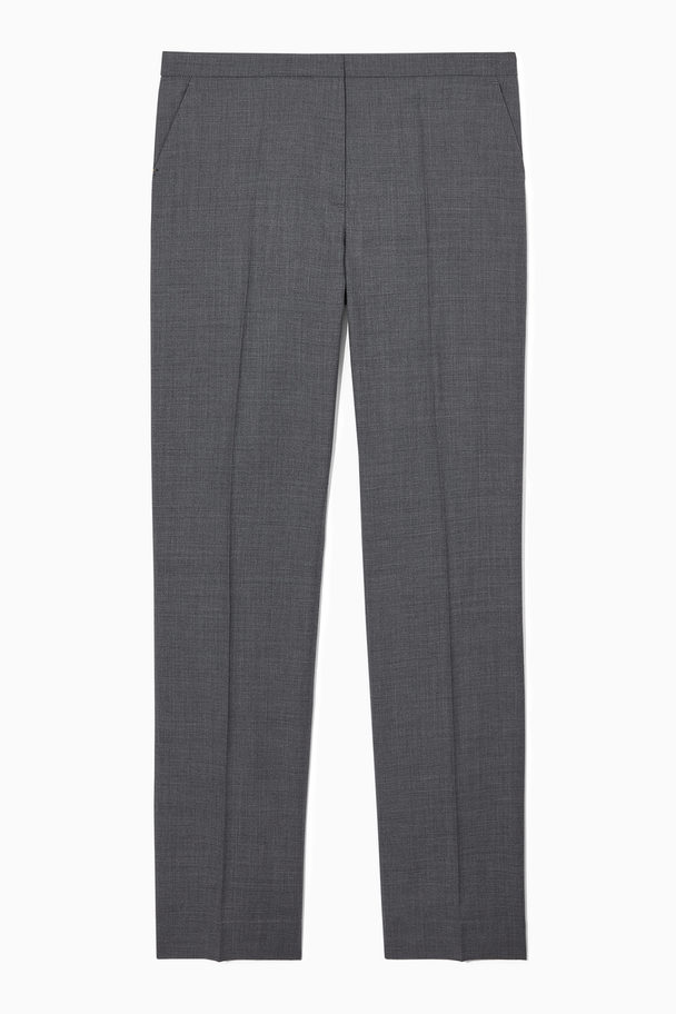 COS Slim Tailored Wool Trousers Grey
