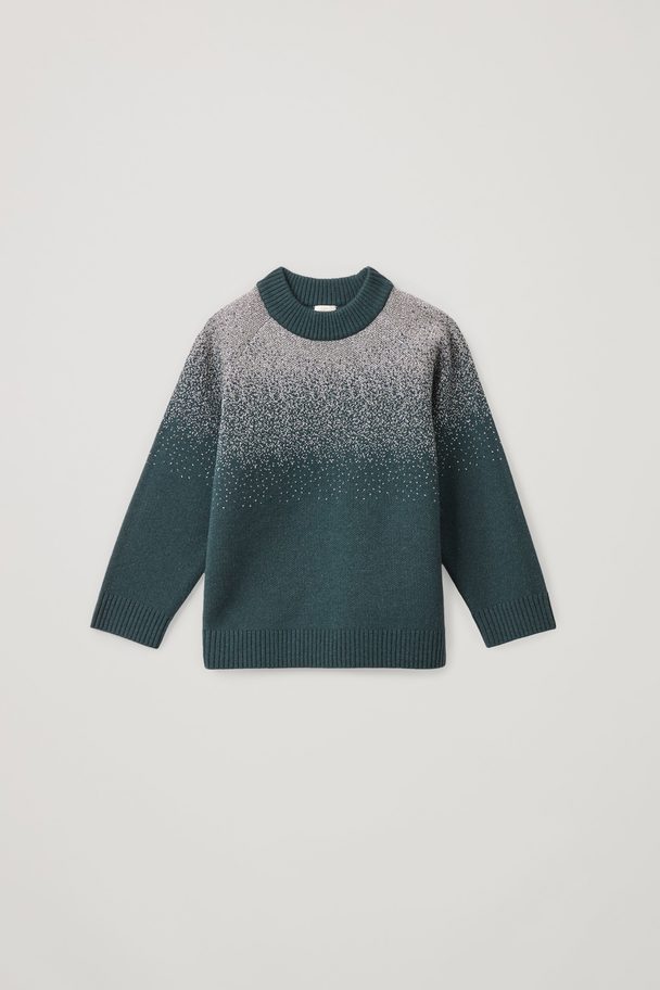 COS Lurex Wool-cashmere Jumper Green / Silver