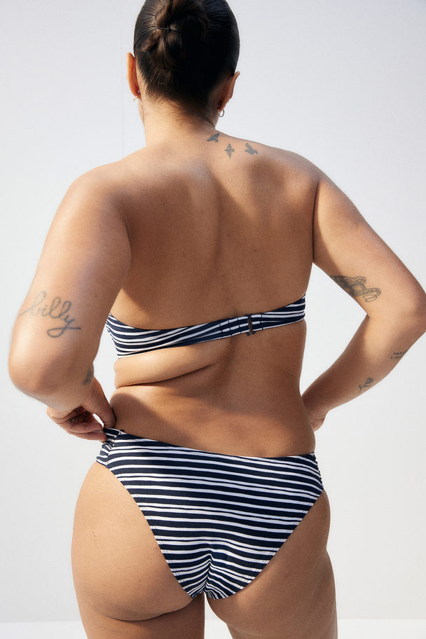 H&M Balconette Bikini Top Navy Blue/striped