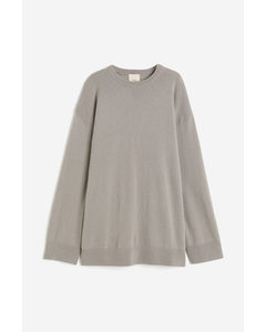 Oversize-Kaschmirpullover Grau