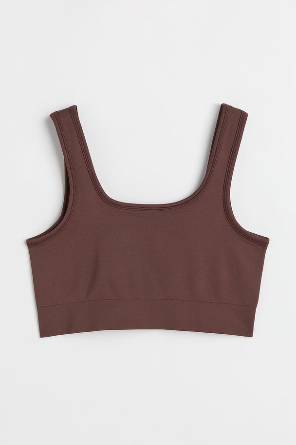 H&M Seamless Sport-bh Low Support Donkerbruin