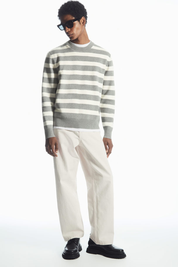 COS Striped Knitted Jumper Grey / Striped
