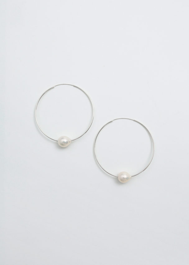 & Other Stories Freshwater Pearl Hoops Silver