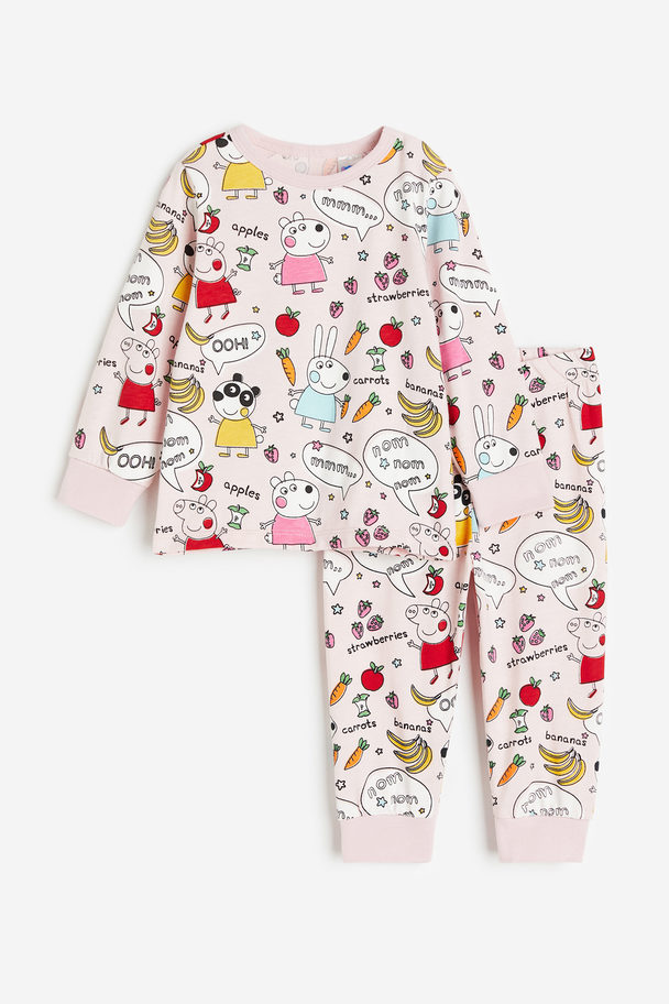 H&M Printed Cotton Pyjamas Light Pink/peppa Pig