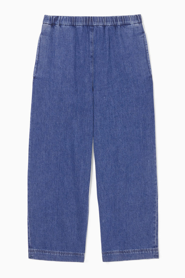 COS Elasticated-waist Denim Trousers Washed Blue