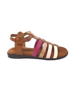 Areca Flat Sandal In Pink Leather